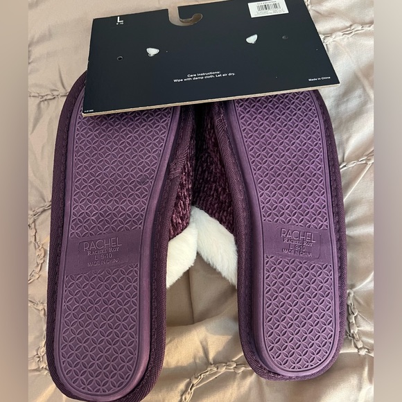 NWT Rachel Roy Burgundy Chenille Lipsole Scuff Slippers, Size L, … - Picture 4 of 9